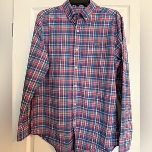 Vineyard Vines Blue and Pink Plaid Shirt